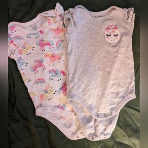 💎5 for $25💎2 Pack Unicorn Onesie 12M